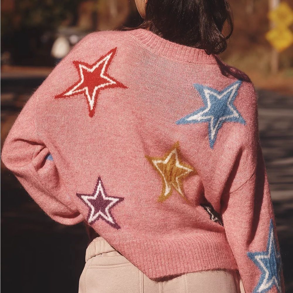 New Free People Electric & Rose Leah Sweater Size Xs